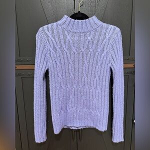 Copper Key Lavender Cable Knit Turtleneck Sweater